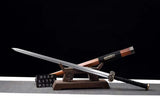 Handgefertigte chinesische Schwerter aus der Han-Dynastie. Hochwertiges echtes Schwert aus Damaststahl mit geschärfter Palisanderscheide 