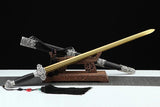 Handmade Real Sword Qin Dynasty Chinese Swords High Manganese Steel Glod Blade EbonyScabbard