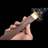 Handgefertigte japanische Katana-Samurai-Schwerter zum Üben, Holzschwert, schwarze Scheide, hohe Qualität 