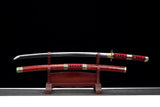 One Piece Roronoa Zoro Handgefertigte japanische Katana-Samurai-Schwerter Hochwertiges Schwert Full Tang 1045 Kohlenstoffstahl 
