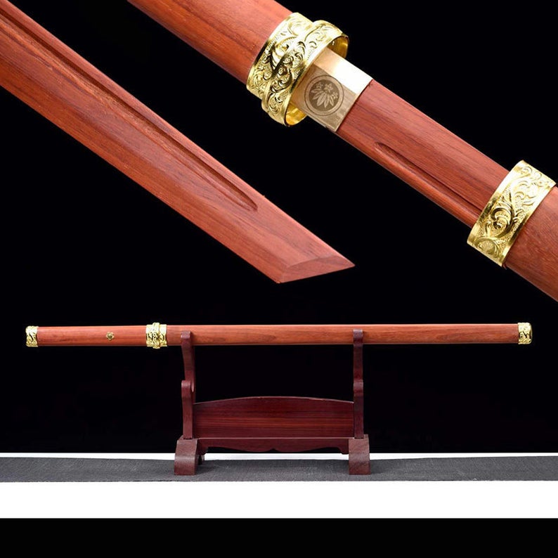 Épées de samouraï katana en bois japonais faites à la main épée d'entraînement de lame de séquoia de haute qualité 