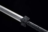 Handgefertigte chinesische Schwerter aus der Han-Dynastie. Hochwertiges echtes Schwert aus Damaststahl mit geschärfter Ebenholzscheide 