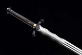 Handmade Chinese Swords High Quality Real Sword Damascus Steel Full Tang Sharpened Ebony Scabbard