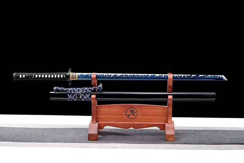 Épées De Samouraï Japonais Ninjato Ninja Katana Faites à La Main Épée De Haute Qualité Lame Bleue Pleine Tang 