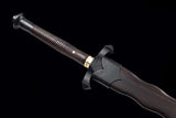 Handmade Chinese Swords High Quality Real Sword Damascus Steel Full Tang Sharpened Ebony Scabbard