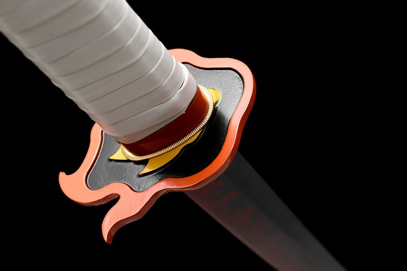 Handgefertigtes japanisches Katana-Samurai-Schwert, echte Anime-Schwerter, geschärfter Kohlenstoffstahl, weiße Scheide, rote Klinge 