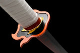 Handmade Japanese Katana Samurai Sword Real Anime Swords Sharpened High-carbon Steel White Scabbard Red Blade