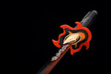 Handmade Japanese Katana Samurai Sword Real Anime Swords Sharpened High-carbon Steel Black Scabbard Red Blade